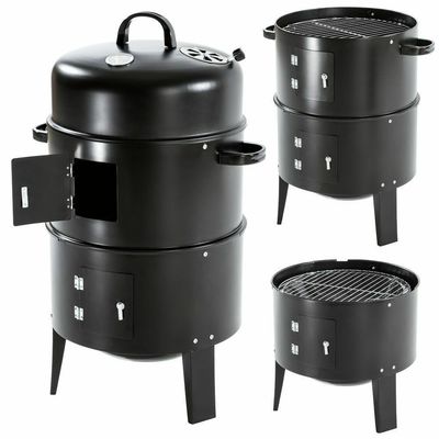 Outdoor Barrel Charcoal BBQ Grill Suitable for 6-8 People 0.8MM Material Thickness