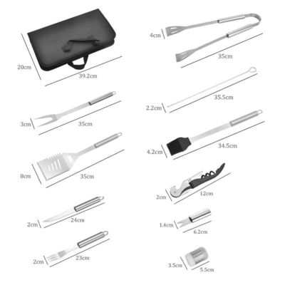Outdoor Camping Accessories Portable BBQ Tools Set with Customized Logo and Carry Bag