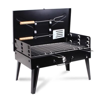Modern Style Black Camping Patio Foldable Barbecue Charcoal Portable Outdoor Grill BBQ