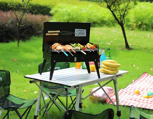 Modern Style Black Camping Patio Foldable Barbecue Charcoal Portable Outdoor Grill BBQ