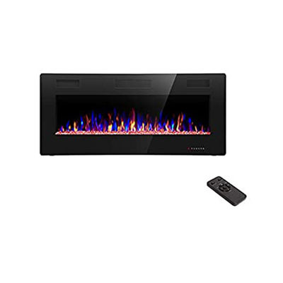 1500w Adjustable Thermostat Indoor Electric Fireplace with Modern Decor LED Fire Flame