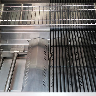Easily Cleaned 4 1 Burners Stainless Steel Trolley Courtyard Outdoor BBQ Machine Gas Grill
