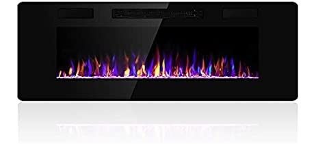 Household Decorative 3D Electric Fireplace with 9 Flame Colors and Metal Tempered Glass