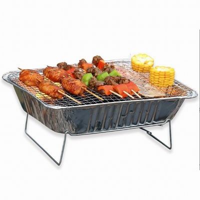 Outdoor Camping Portable Disposable Charcoal BBQ Grill with Design and 32X24X6cm Size