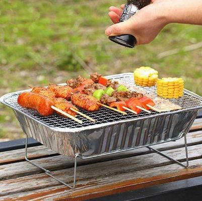 Outdoor Camping Portable Disposable Charcoal BBQ Grill with Design and 32X24X6cm Size