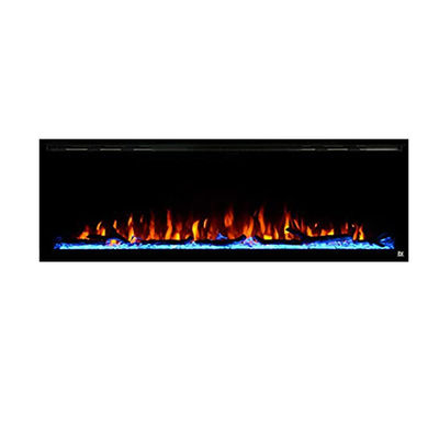 60 inch Electric Fireplace Insert Heater Metal Glass Construction with 9 Colors Flame