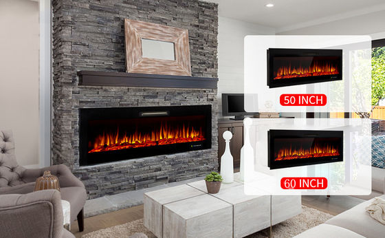 Wall Mounted LED Electric Fireplace Heaters TV Stand with Self-Check Timing Child Lock Function