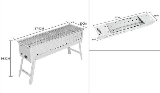 Charcoal Grill Set for Business Gifts Yakitori Kebab Steel Stainless Portable BBQ Stand