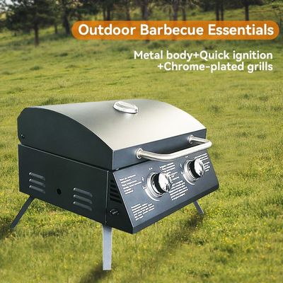 Outdoor Stainless Steel Gas BBQ Grill Smoker Barbecue Smoke Stove with Large Capacity