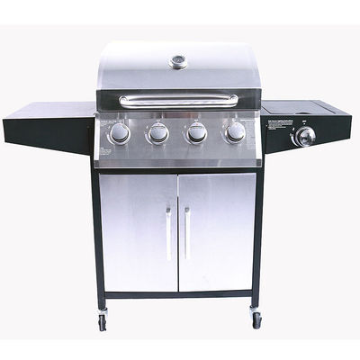 Outdoor Cooking Butane Gas BBQ Grill with 4 1 Burners and Stainless Steel Construction