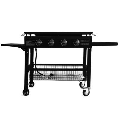 Enamelled Cast Steel Cooking Pan Gas Griddle for Restaurant Grade 4 Burner Flat Top BBQ