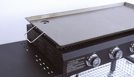 Enamelled Cast Steel Cooking Pan Gas Griddle for Restaurant Grade 4 Burner Flat Top BBQ