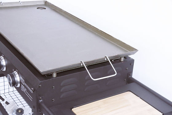 Enamelled Cast Steel Cooking Pan Gas Griddle for Restaurant Grade 4 Burner Flat Top BBQ