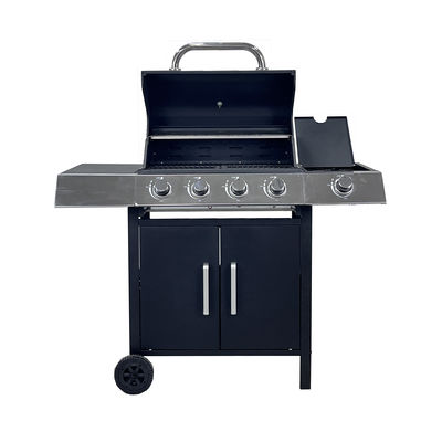 Outdoor Barbeque Gas Grills with Stainless Steel Side Table Custom Black 4 1 Bunners