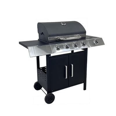 Outdoor Barbeque Gas Grills with Stainless Steel Side Table Custom Black 4 1 Bunners