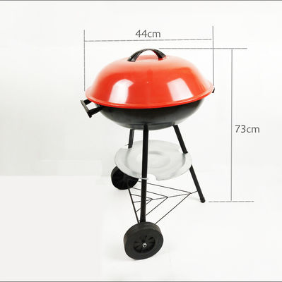 Outdoor Cooking Round Charcoal BBQ Grill with Wheels 17 Inches Garden Picnic Camping