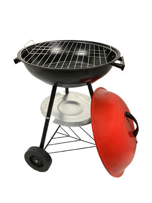 Outdoor Cooking Round Charcoal BBQ Grill with Wheels 17 Inches Garden Picnic Camping