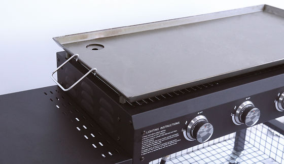 Steel Commercial Flat Top Grill Plancha Gas Grill with 2 Sides Piezoelectric Ignition