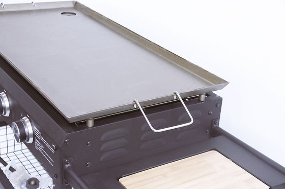 Steel Commercial Flat Top Grill Plancha Gas Grill with 2 Sides Piezoelectric Ignition