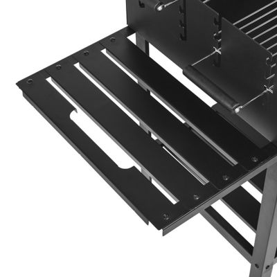 73.5*22.5cm x 2 Cooking Area Outdoor Trolley Flat Top Charcoal Grill with 2 Wheels