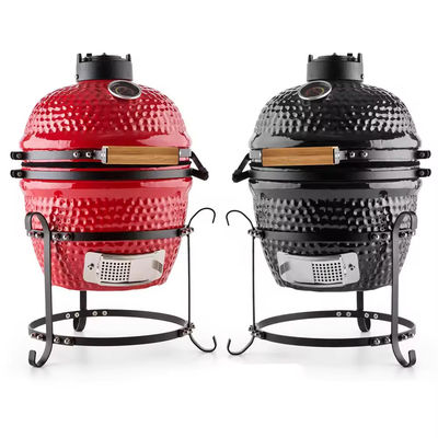 13 Inch Table Top Kamado Charcoal Ceramic Grill for Outdoor Camping Garden RV Tailgating