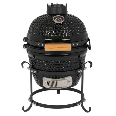 13 Inch Table Top Kamado Charcoal Ceramic Grill for Outdoor Camping Garden RV Tailgating