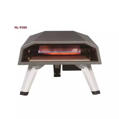 Stainless Steel 16 inch Gas Pizza Oven with Digital Timer Control and Square Design