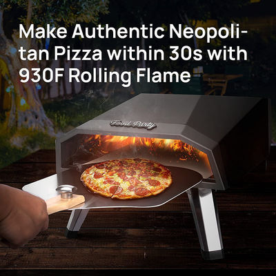 Stainless Steel 16 inch Gas Pizza Oven with Digital Timer Control and Square Design