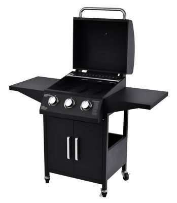 High Temp Powder Coated 3 Burner Gas Grill with 2 Foldable Side Board Natural Gas
