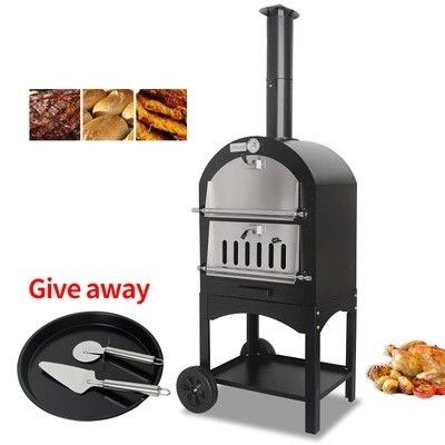 Outdoor Courtyard Charcoal Oven for Baking Pizza Portable and 30.5*30.5cm Stone Size