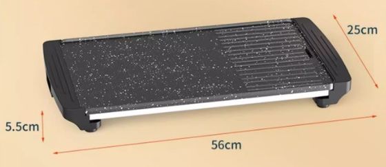 56*25cm Electric Cooking Pan for Kitchen BBQ Barbecue Non-stick and Scratch-resistant