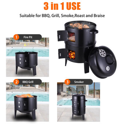 Outdoor Backyard Party Vertical Charcoal Smoker with High Pressure Protection Device