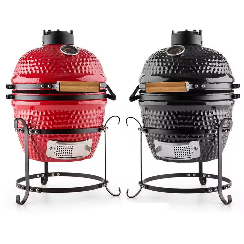 13 Inch Table Top Kamado Charcoal Ceramic Grill for Outdoor Camping Garden RV Tailgating